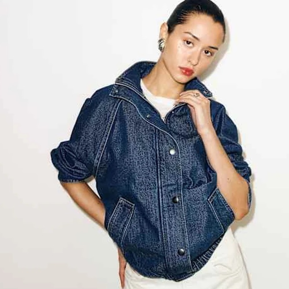 Reformation Mette Bomber Denim Jacket - NEW WITH TAGS